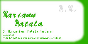 mariann matala business card